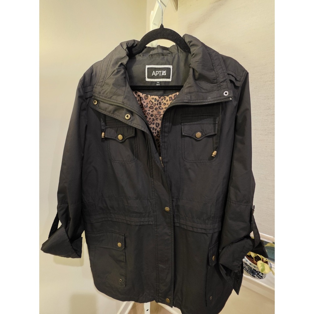 Apt 9 Black Hooded Parka Jacket Size 2XL No Hood